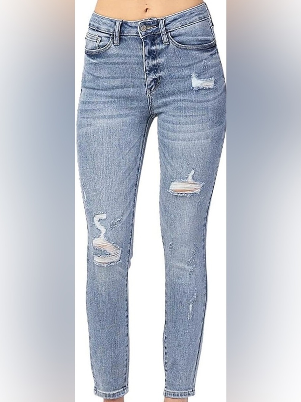 Judy Blue Hilaria High Rise Distressed Skinny Stretch Jeans